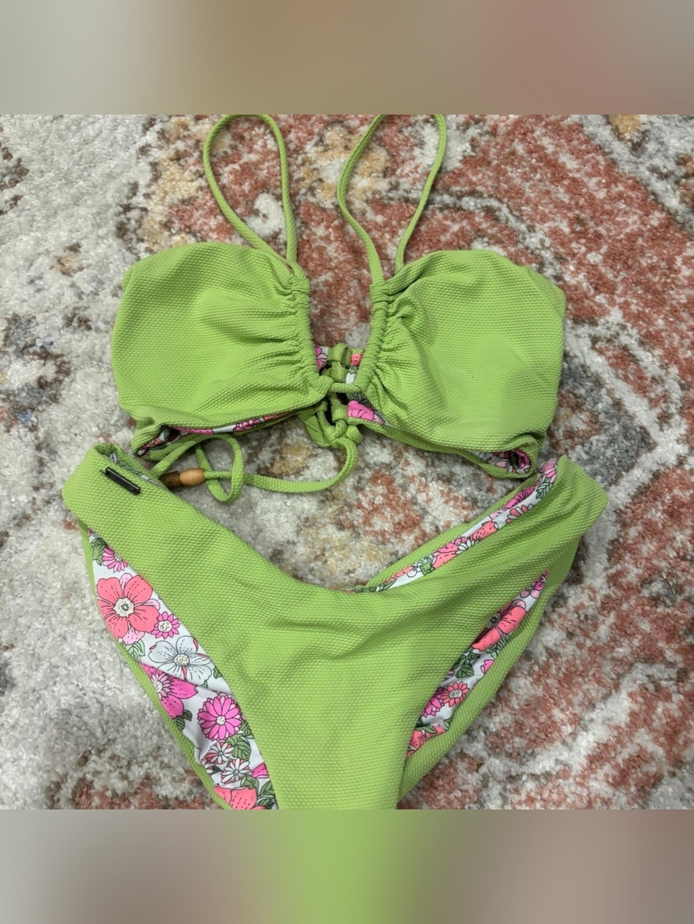Maaji Women's Green Floral Bikini Set